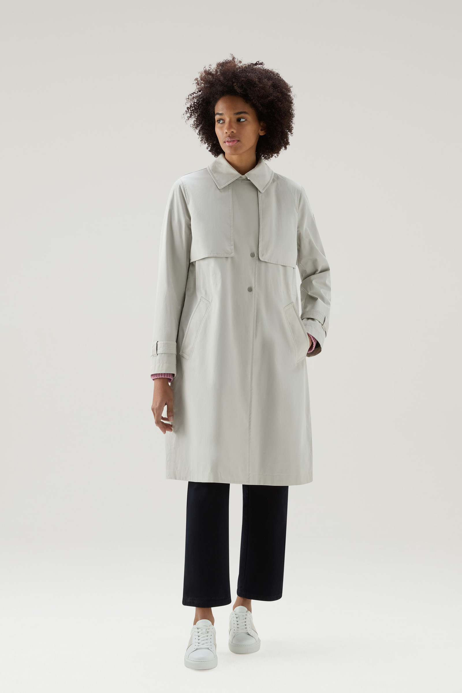 Trenchcoat Havice aus reiner Baumwolle weiß photo 2 | Woolrich