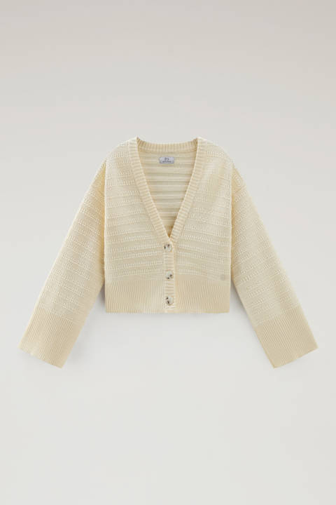 Pure Cotton Cardigan with Buttons White photo 2 | Woolrich