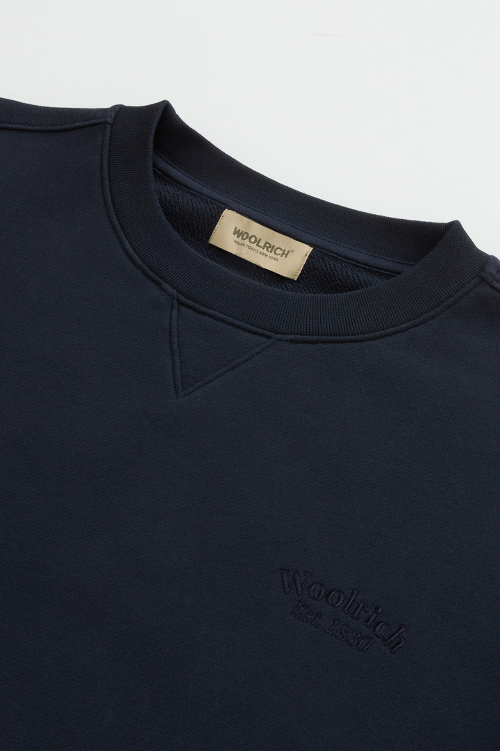 Crewneck Sweatshirt in Pure Cotton Blue photo 6 | Woolrich