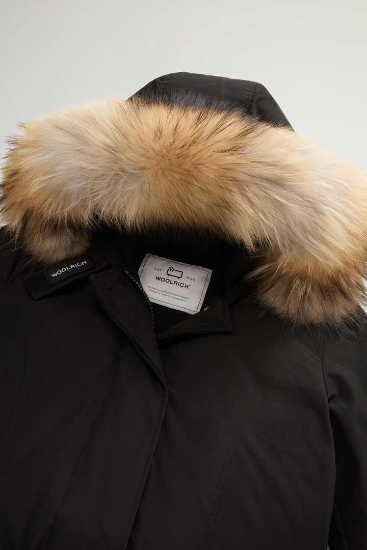 Arctic Parka in Ramar Cloth with Detachable Fur Trim Black photo 6 | Woolrich