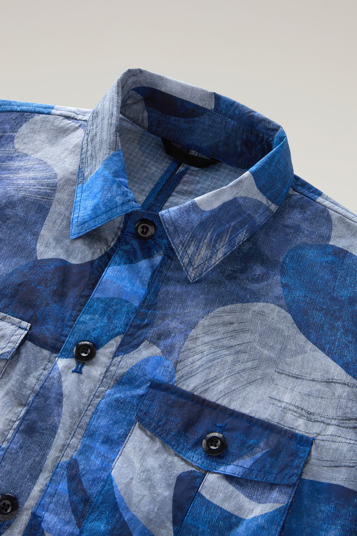 Giacca a camicia camo in nylon Ripstop crinkle Blu photo 6 | Woolrich