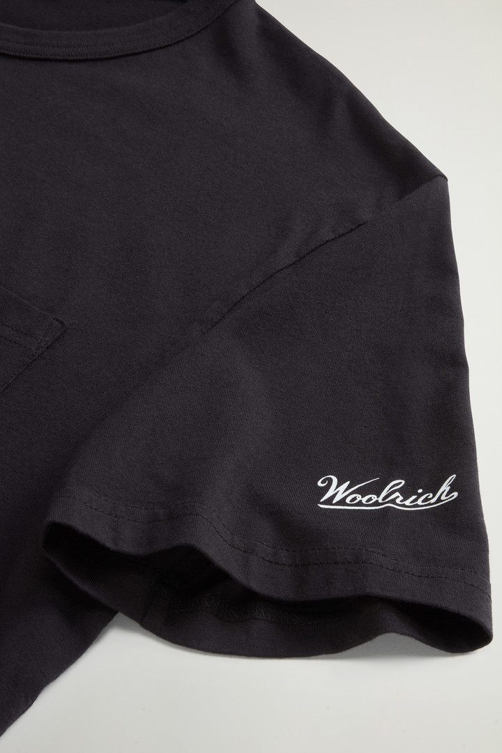 Pure Cotton T-Shirt with Pocket Black photo 7 | Woolrich