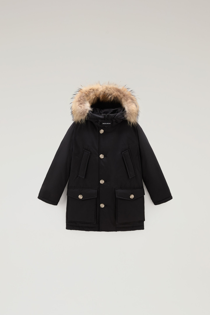 Woolrich Boy's Arctic Parka in Ramar Cloth with Detachable Fur Black Size 14