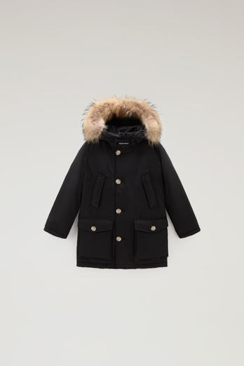 Boy's Arctic Parka in Ramar Cloth with Detachable Fur Black | Woolrich