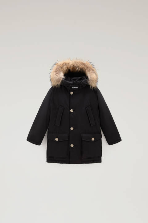 Boy's Arctic Parka in Ramar Cloth with Detachable Fur Black | Woolrich
