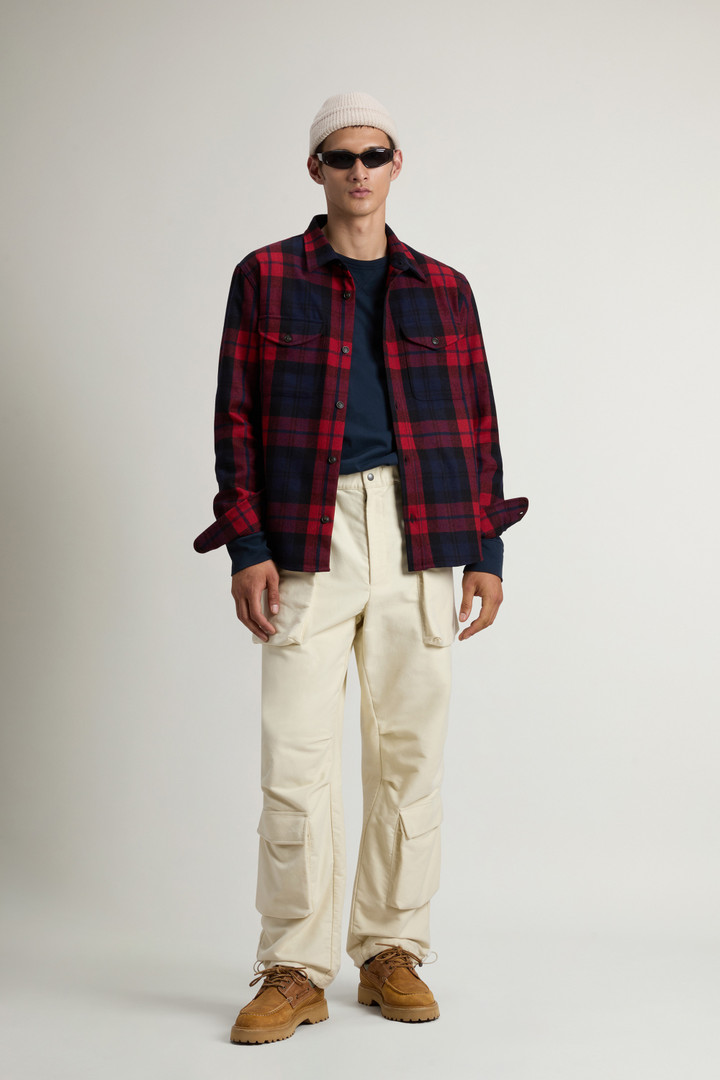 Wool Blend Oxbow Flannel Overshirt - Made in USA Red photo 2 | Woolrich