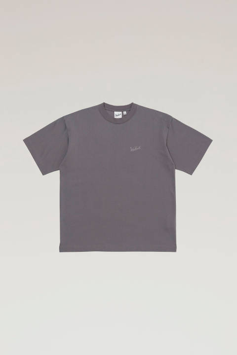 T-Shirt aus COOLMAX mit aufgesticktem Logo Grau | Woolrich