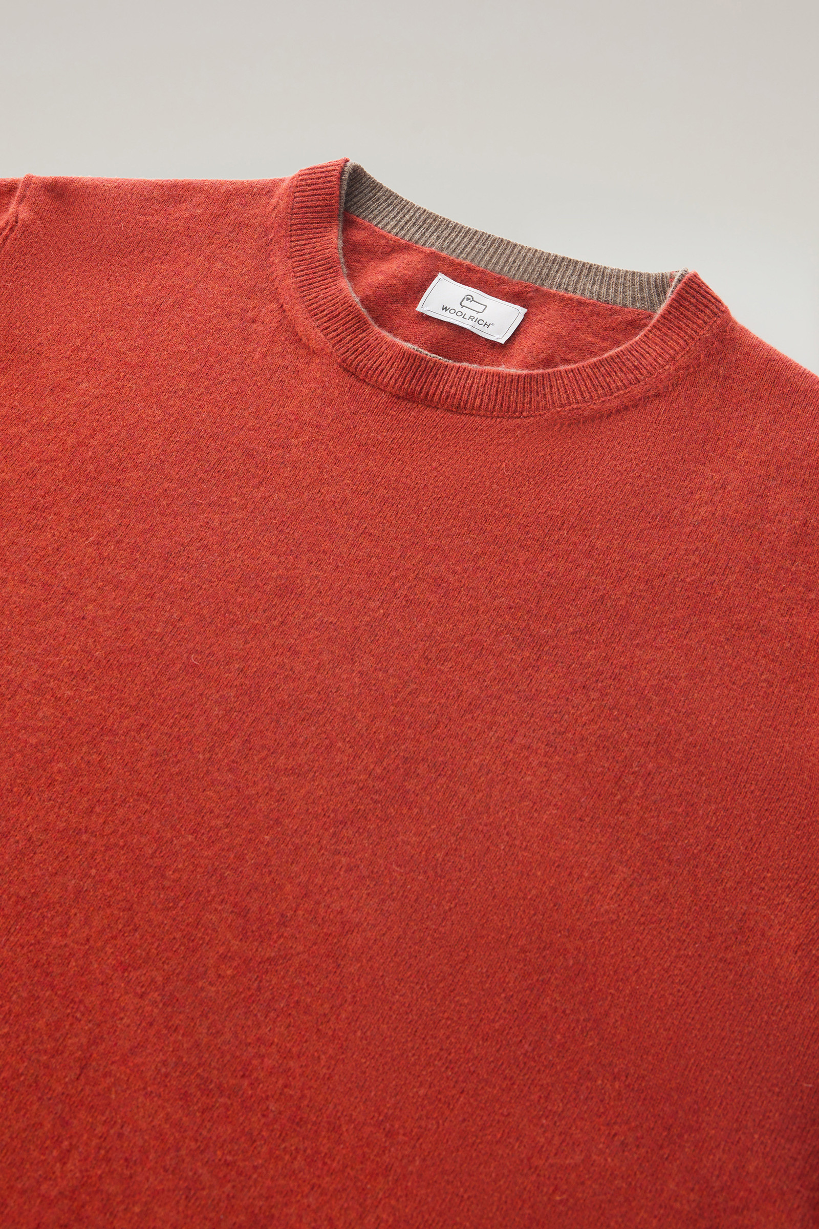 Crewneck Sweater in Merino Wool Blend Orange | Woolrich USA