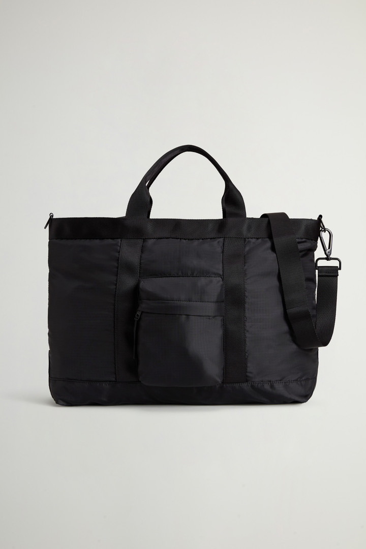 Unisex s Tote Bag in Ripstop Nylon With Removable Shoulder Strap black Woolrich PT