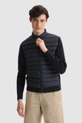 Quilted Track jacket with knit sleeves