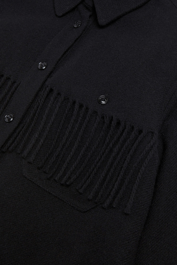 Stag overshirt with fringes