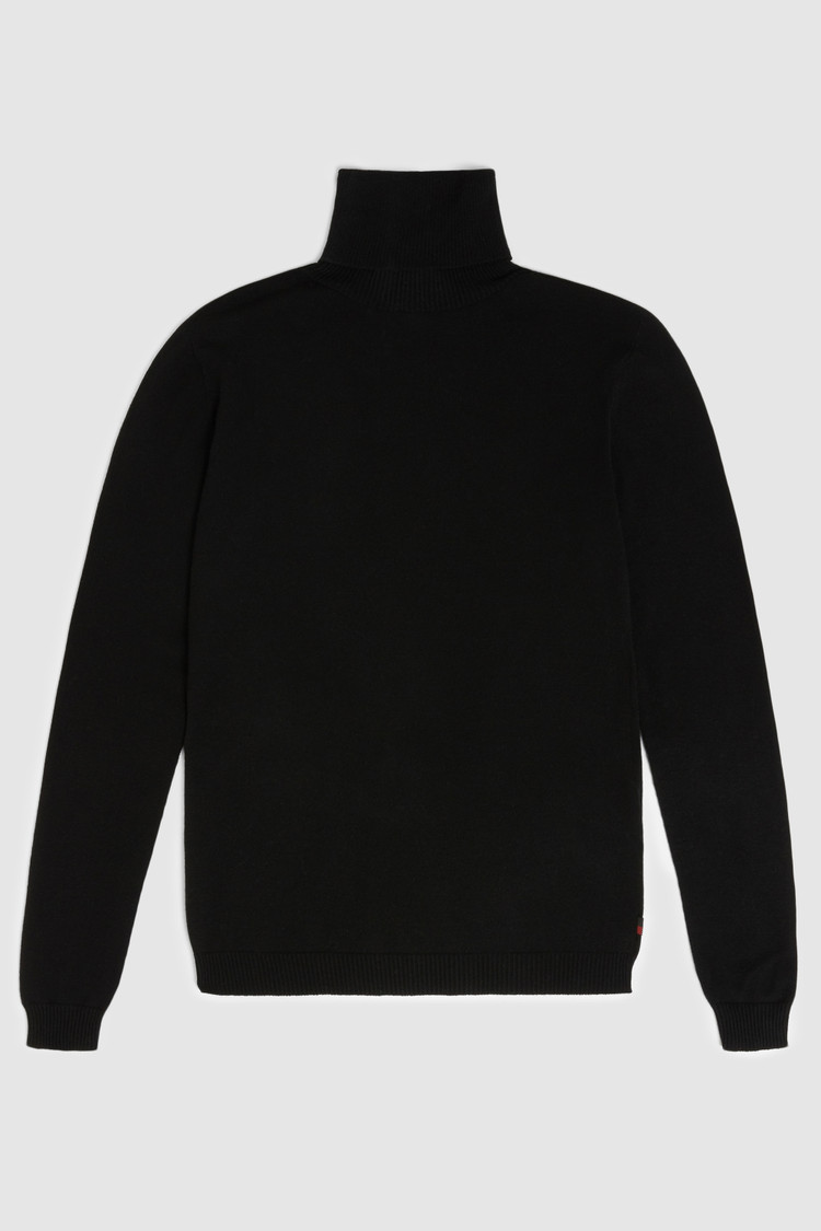 Rollkragenpullover aus Wollstretch