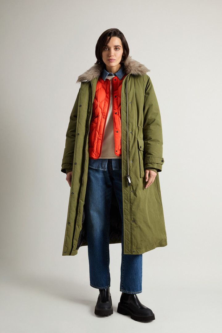 Long Arctic Parka in Mountain Cloth with Removable Hood and Fur Green photo 2 | Woolrich