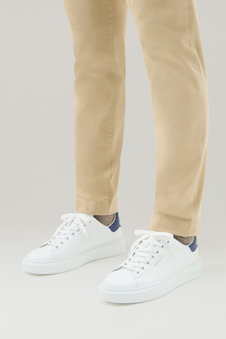 Sneakers Classic Court en cuir avec écusson contrastant Blanc photo 6 | Woolrich