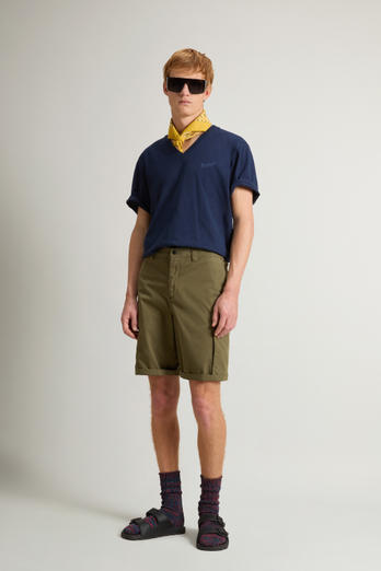 Short cargo teint en pièce en pur coton Vert | Woolrich