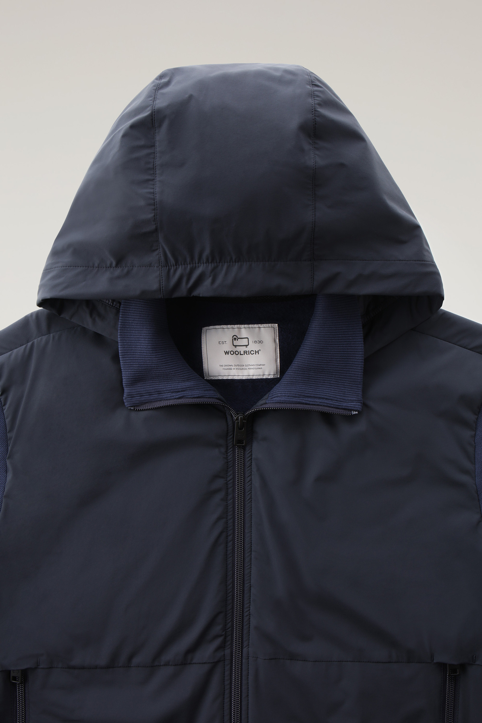 Kapuzenpullover aus Mikrofaser und Baumwolle blau photo 6 | Woolrich
