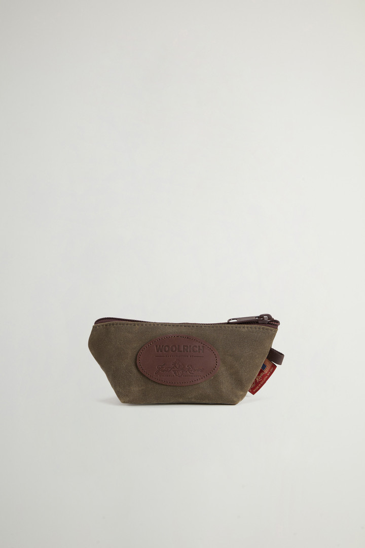 Accessory Pouch in Waxed Pure Cotton Green photo 1 | Woolrich