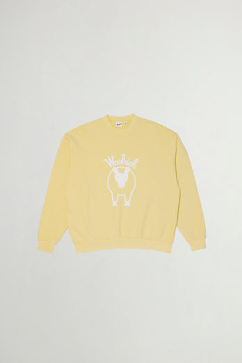 Sheep Crewneck Sweatshirt in Pure Cotton Yellow photo 1 | Woolrich
