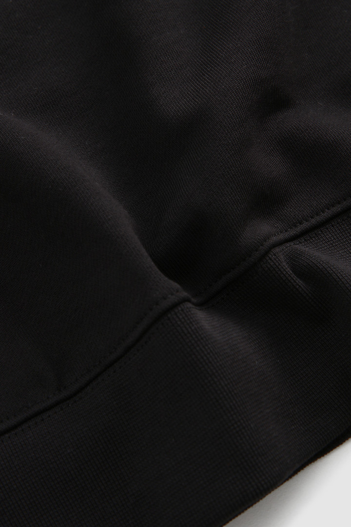 Sudadera con capucha de vellón con cremallera y detalles de nailon arrugado negro photo 8 | Woolrich