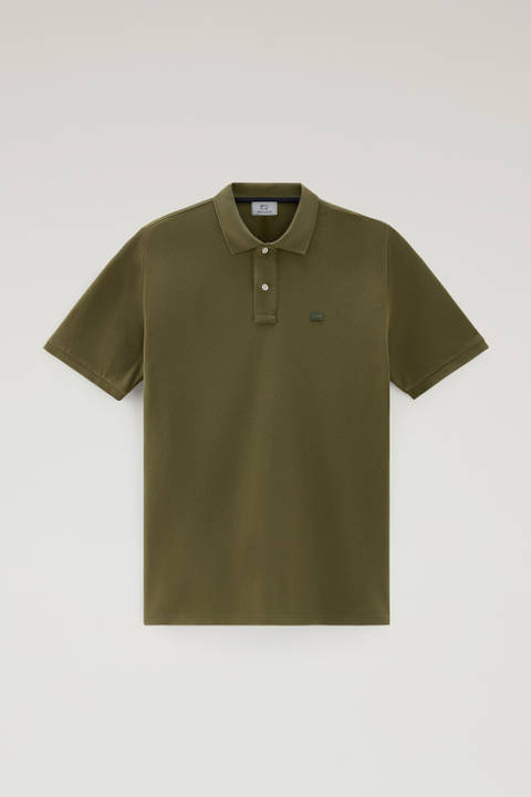 Piquet Polo Shirt in Pure Cotton Green photo 2 | Woolrich