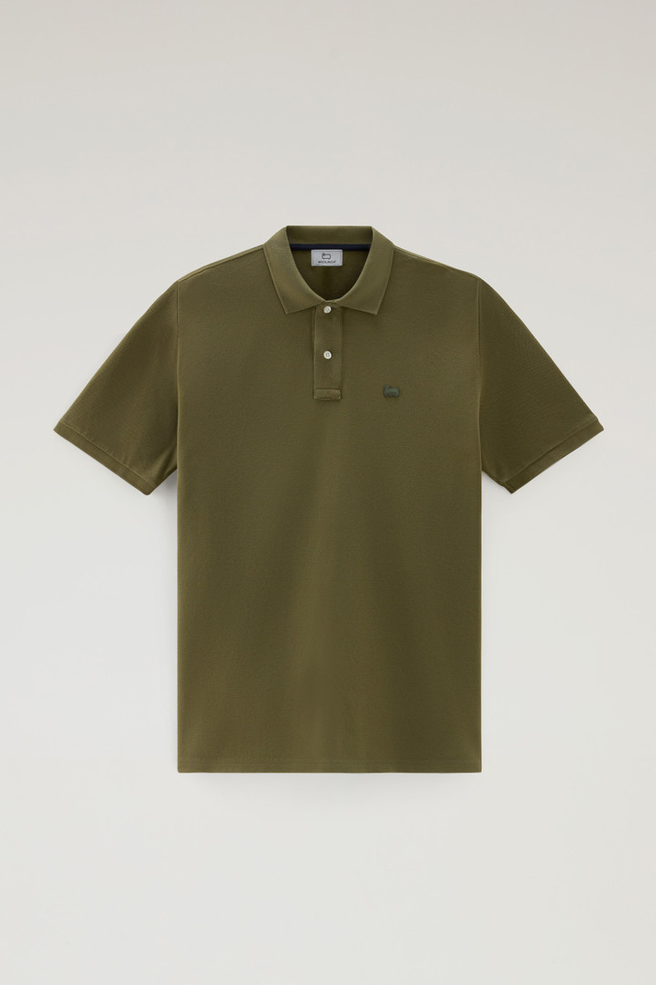 Polo-Shirt aus Piqué aus reiner Baumwolle Grün photo 5 | Woolrich