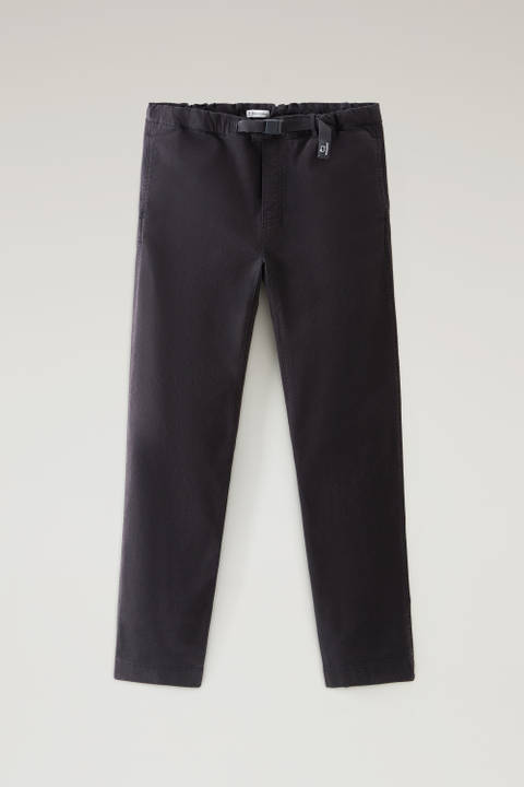 Garment-Dyed Chino Pants in Stretch Cotton Twill Black photo 2 | Woolrich