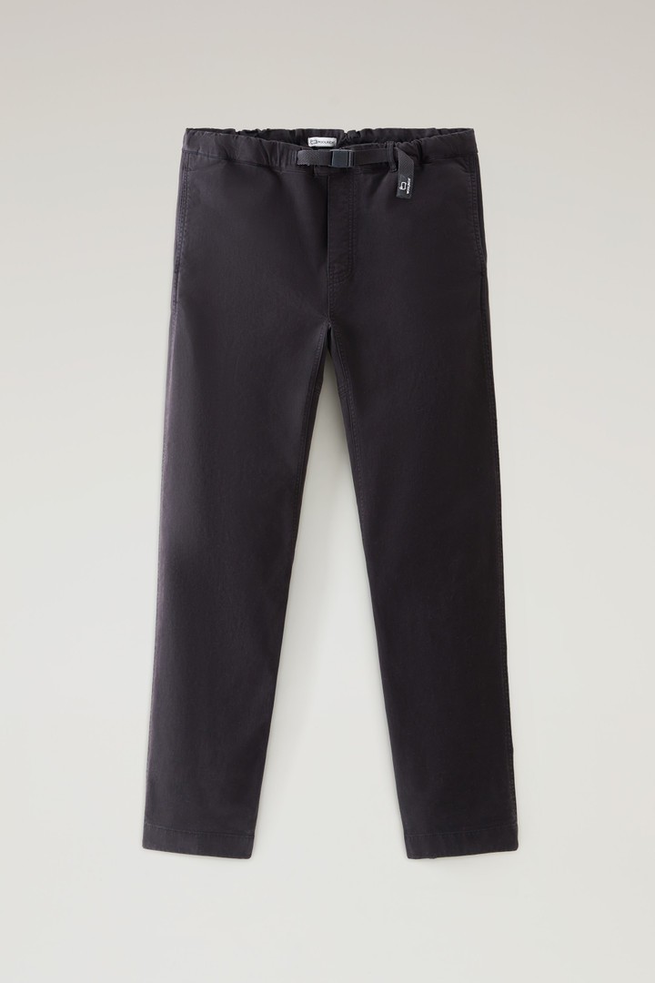 Garment-Dyed Chino Pants in Stretch Cotton Twill Black photo 1 | Woolrich