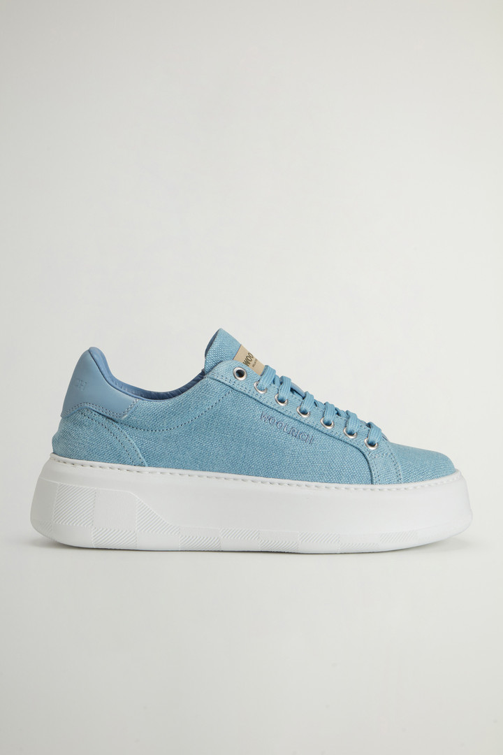 Woolrich Woman Chunky Court Cotton Sneakers Blue Size 38/