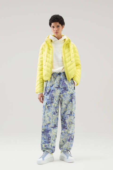 Microfibre Jacket with Chevron Quilting and Hood Yellow | Woolrich