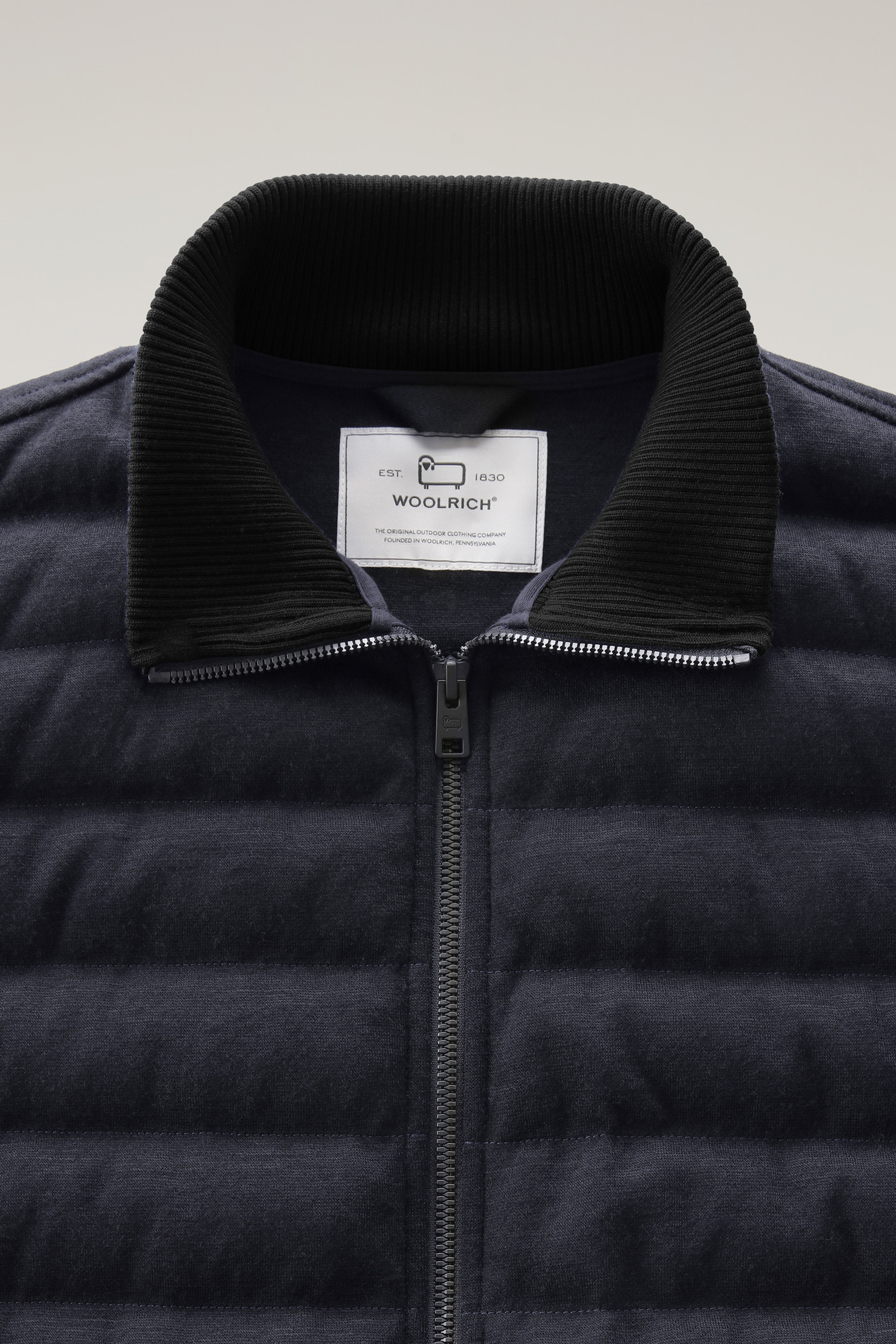 Felpa Luxe trapuntata con zip blu photo 6 | Woolrich