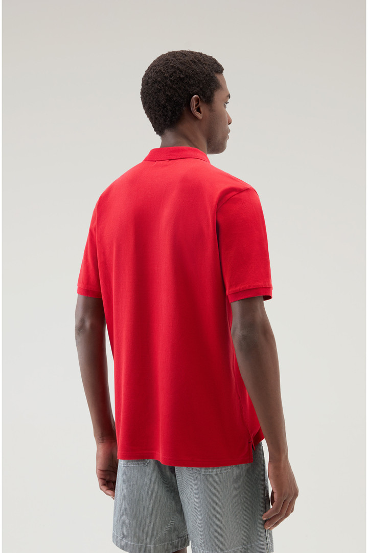 Piquet Polo Shirt in Pure Cotton Red photo 3 | Woolrich