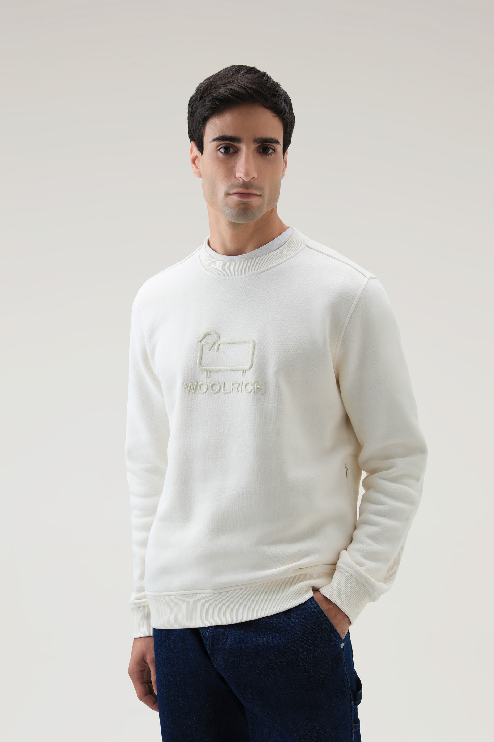 Classic Fleece Crewneck with Embroidered Logo photo 5 | Woolrich