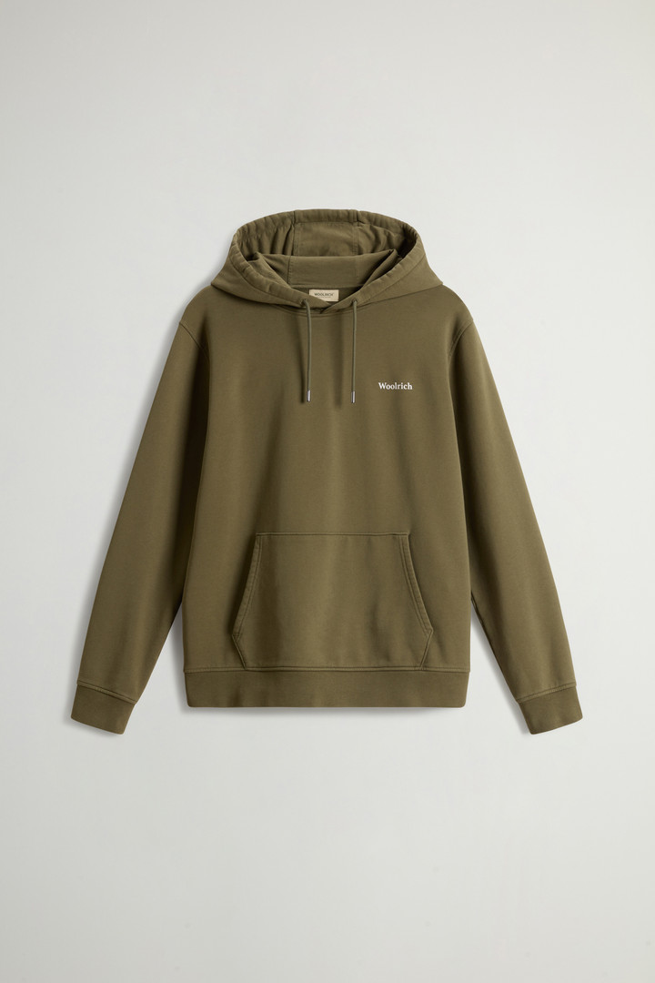 Pure Cotton Hoodie with Back Print Green photo 1 | Woolrich