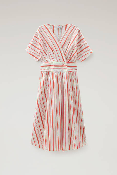 Striped Dress in Cotton Blend Poplin White photo 2 | Woolrich