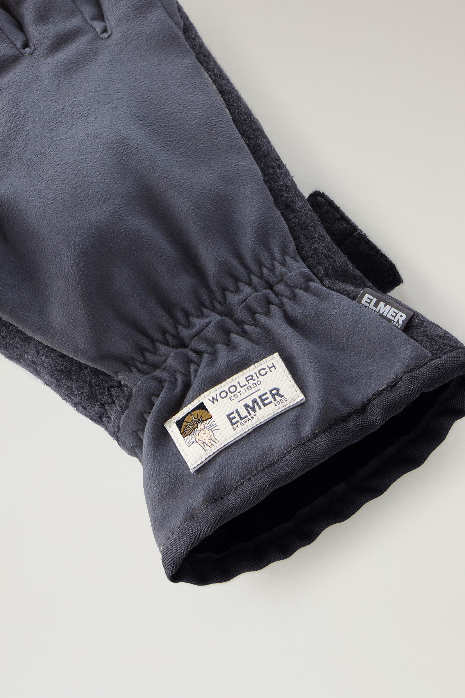 Gants en laine mélangée recyclée avec bracelet – Elmer/Woolrich bleu photo 2 | Woolrich