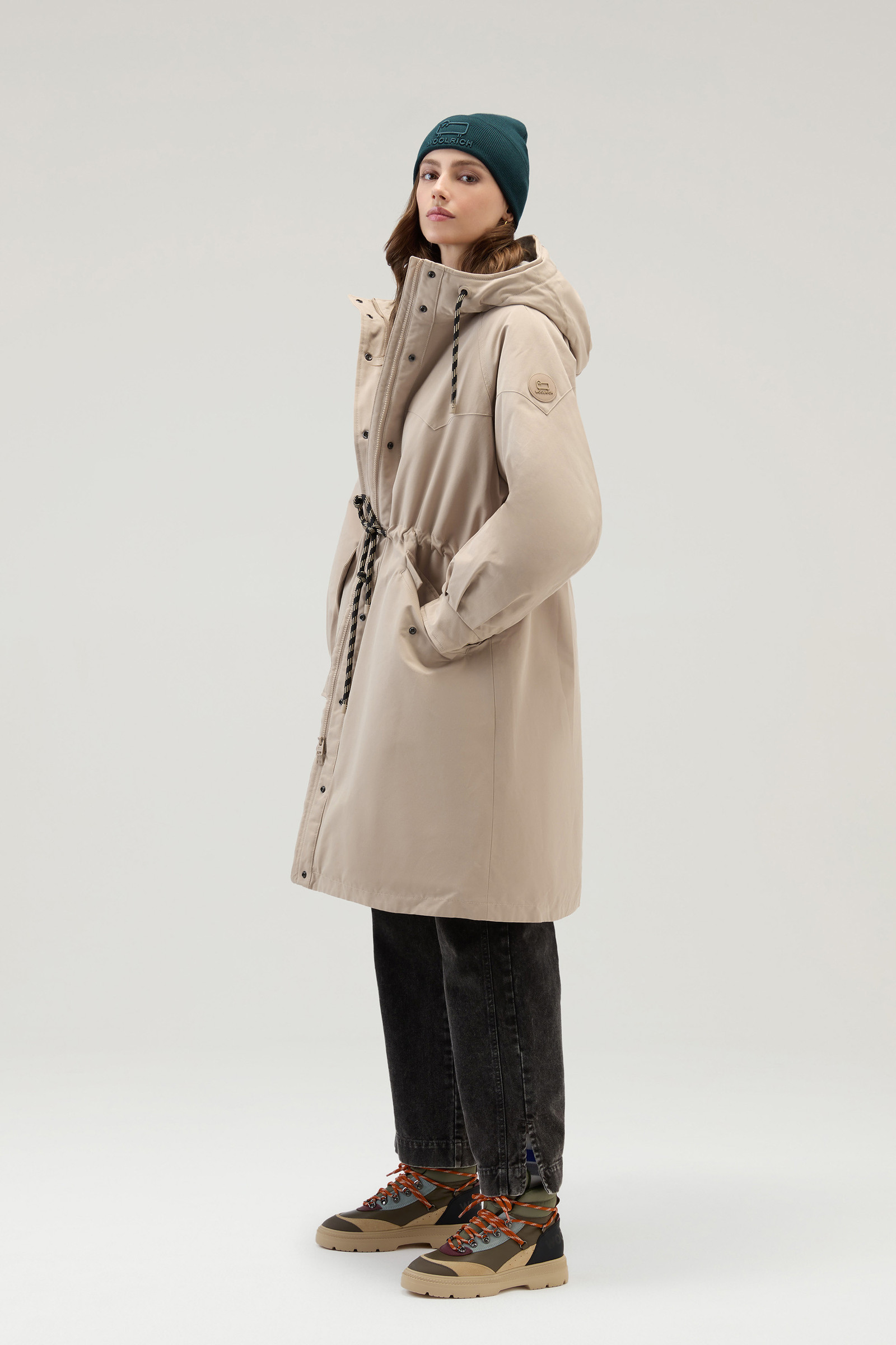 Langer Parka aus Ramar Cloth mit Westerndetails beige photo 4 | Woolrich