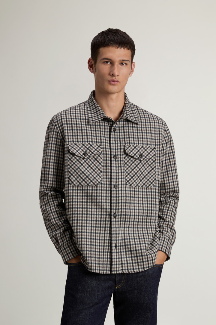 Wool Blend Oxbow Flannel Overshirt - Made in USA Multicolor photo 1 | Woolrich