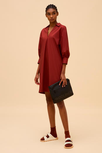Popeline-Kleid aus reiner Baumwolle Rot | Woolrich