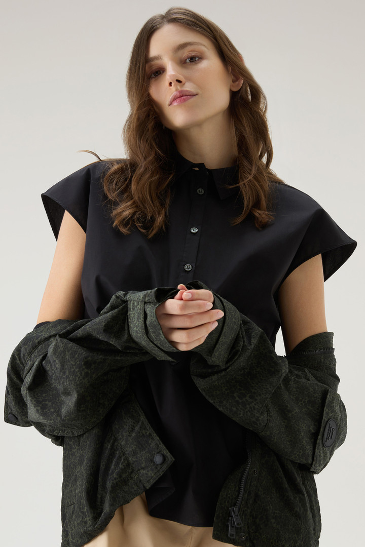 Popeline blouse van puur katoen Zwart photo 4 | Woolrich