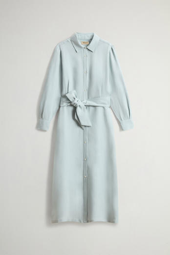 Shirt Dress in Linen Blend with Belt Blue photo 1 | Woolrich