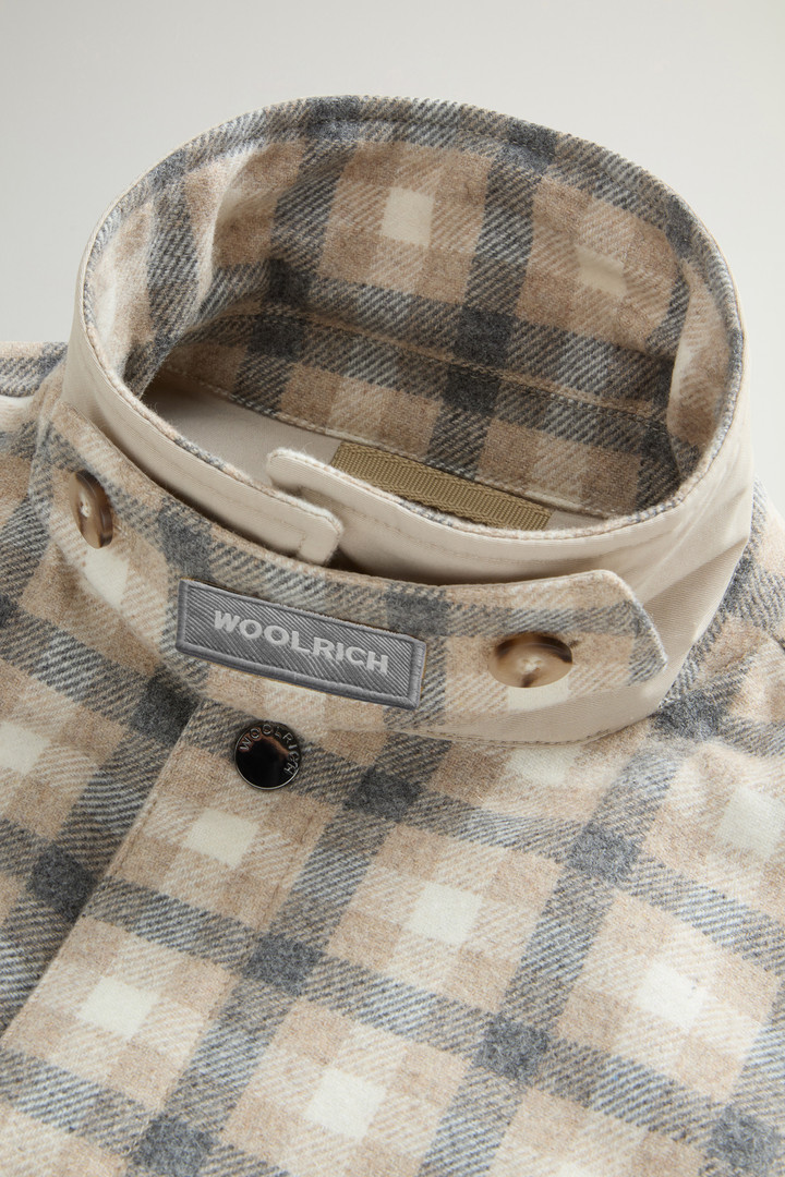 Alaskan Check Overshirt in Recycled Italian Wool Blend Beige photo 6 | Woolrich