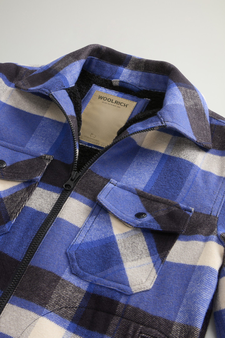 Boys' Flannel Overshirt with Checked Pattern Blue photo 3 | Woolrich