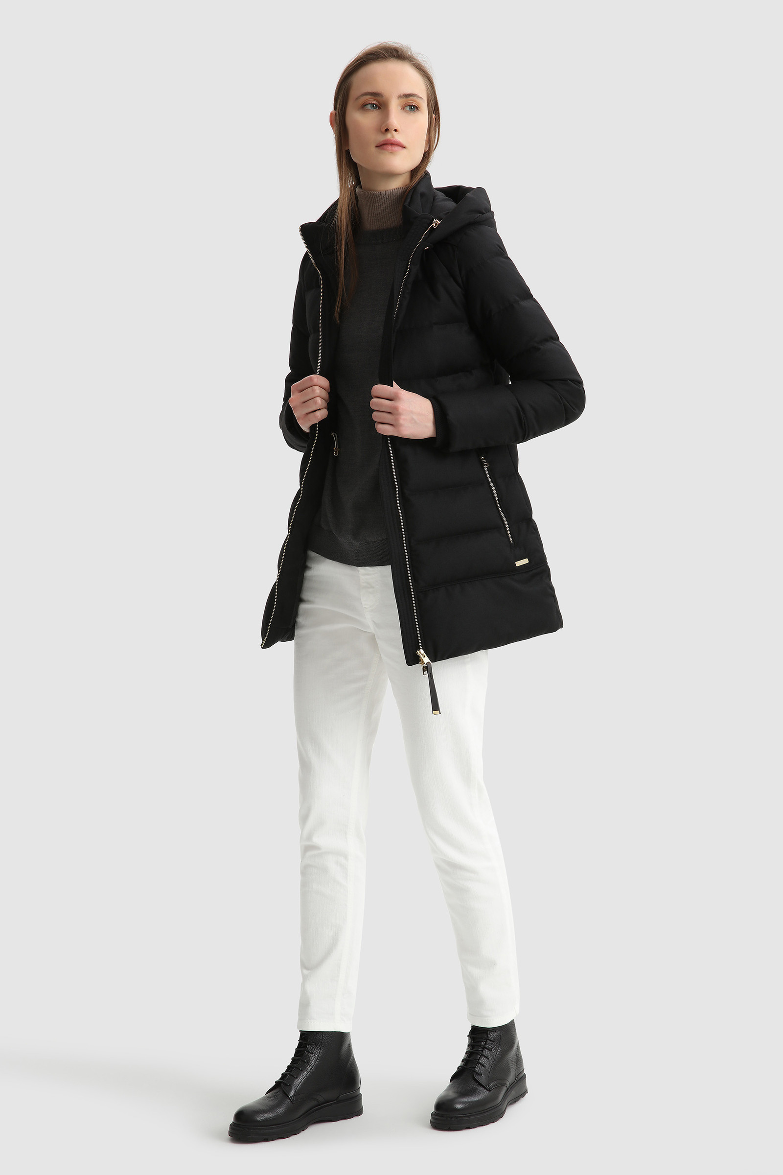 Luxury Parka in Italian virgin wool and silk crafted with a Loro Piana fabric