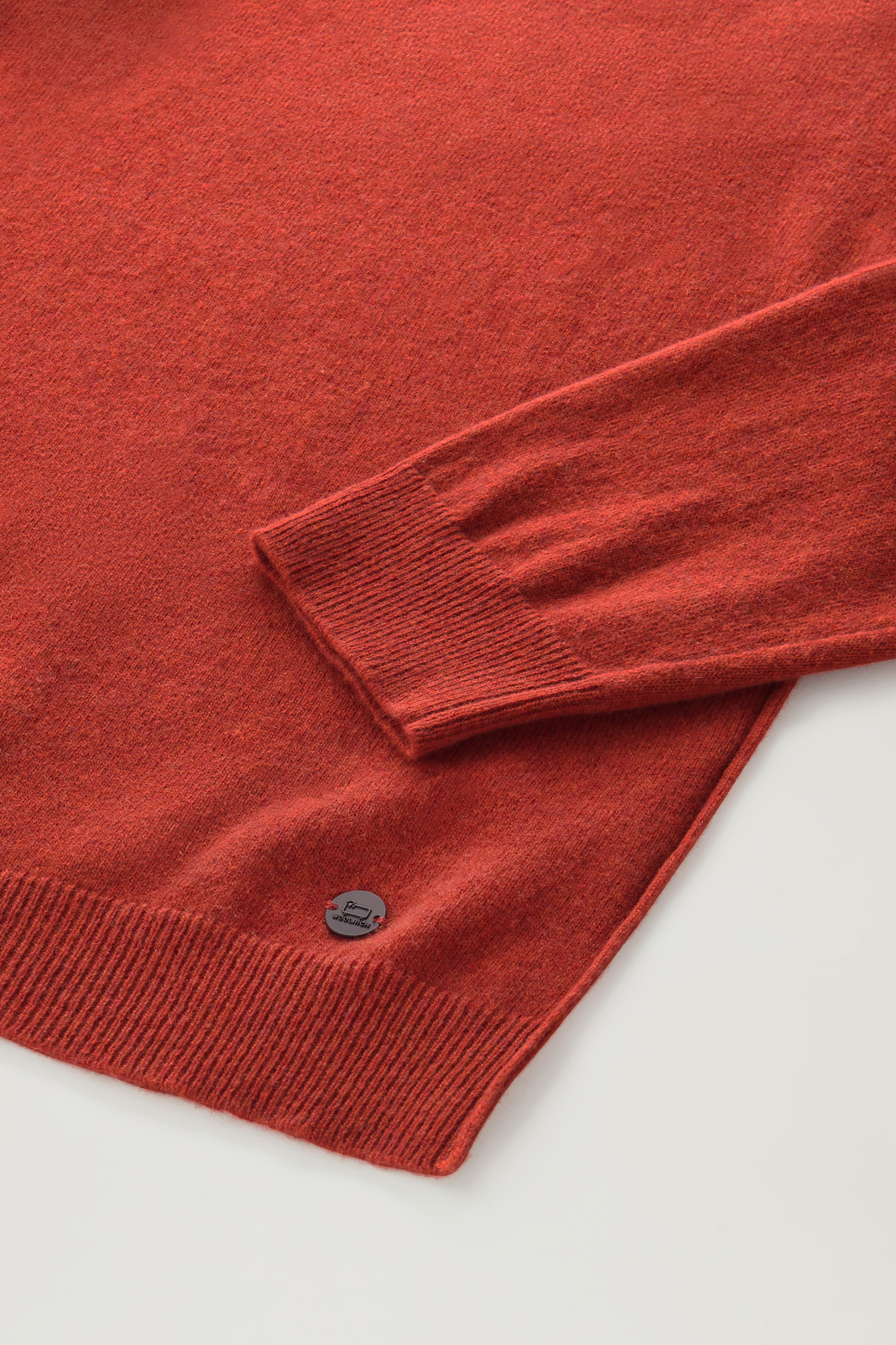 Pull à col rond en laine Mérinos mélangée orange photo 7 | Woolrich