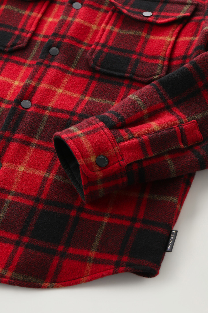 Alaskan Check Overshirt in Bonded Wool Blend Red photo 3 | Woolrich