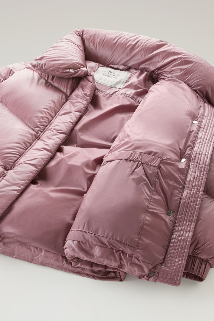 Aliquippa Down Jacket in Glossy Nylon Pink photo 5 | Woolrich