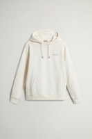 パーカー・フーディ WOOLRICH Men Hoodies CFWOOU1155MRUT3496 8887 White Woolrich Garment Dyed Hoodie Beige Hoodies Woolrich