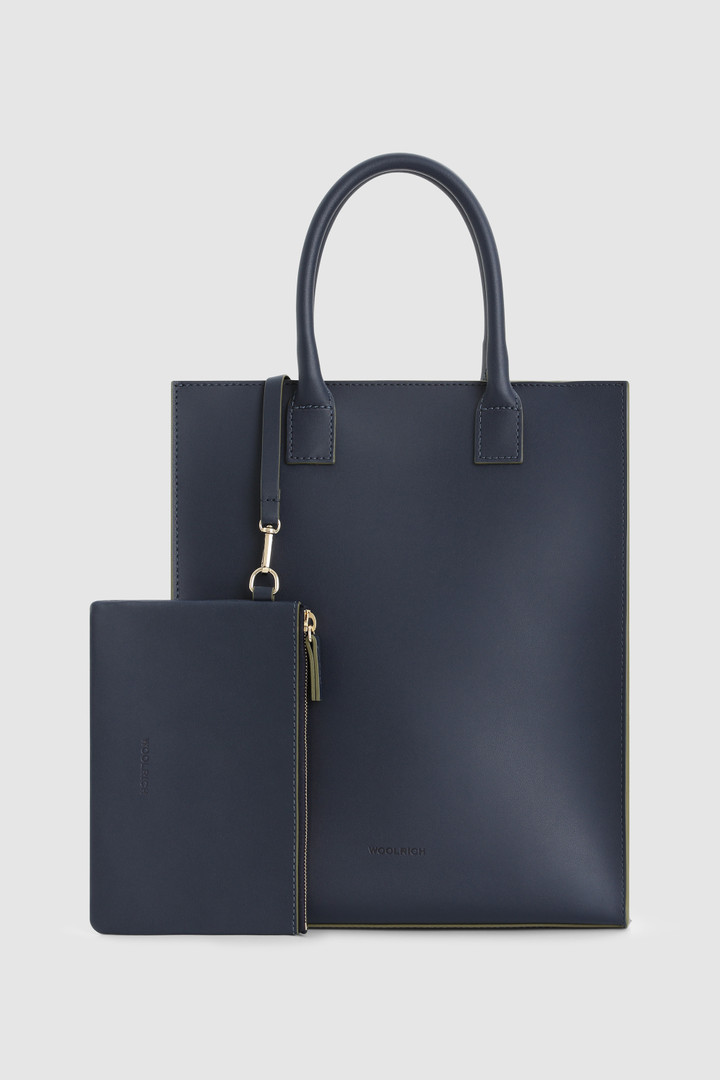 Sac fourre-tout en cuir bleu photo 6 | Woolrich
