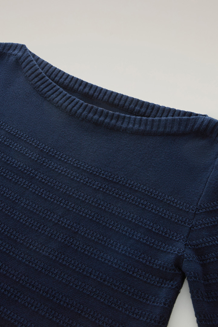 Sweater aus reiner Baumwolle mit U-Boot-Ausschnitt Blau photo 6 | Woolrich
