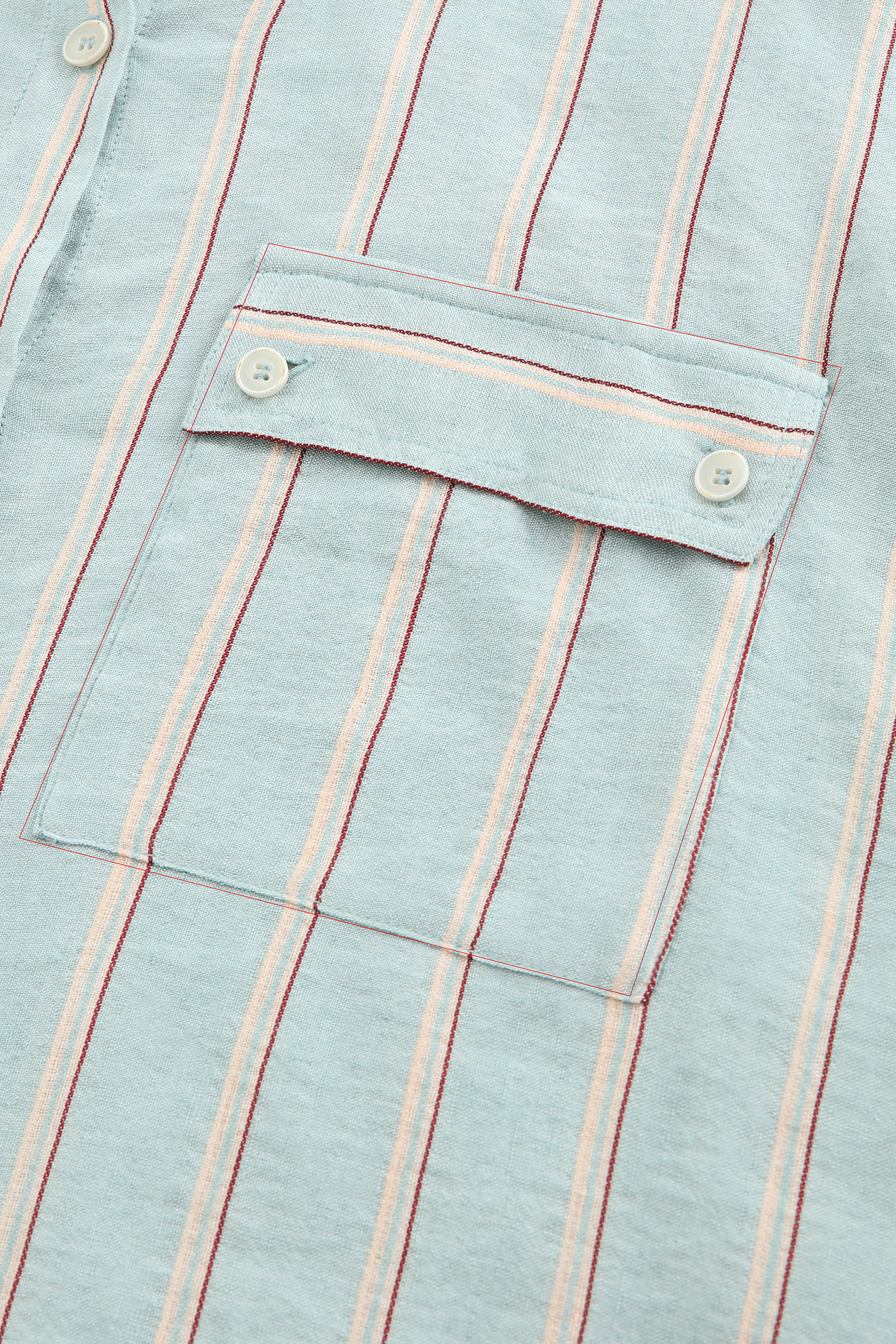 Striped Linen Blend Shirt Blue photo 6 | Woolrich